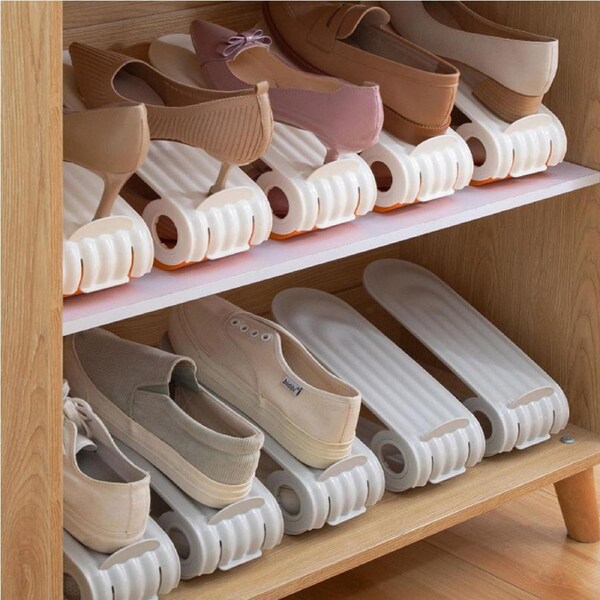 Multi-Layer Adjustable Shoe Rack ? 4 Pack Space-Saving Storage Solution