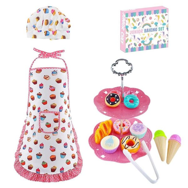 Kids Baking Apron Set of 18 ? Colorful Chef Aprons for Cooking & Crafts