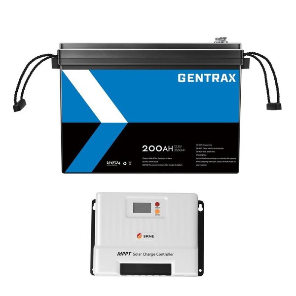 GENTRAX 12V 200Ah Lithium Battery + 40A MPPT Solar Controller
