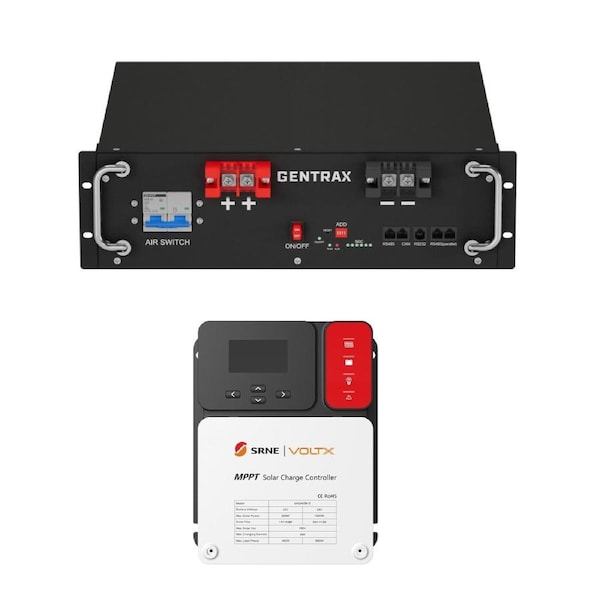 GENTRAX 5120Wh 100Ah Lithium Battery Module + 60A MPPT Solar Charge Controller