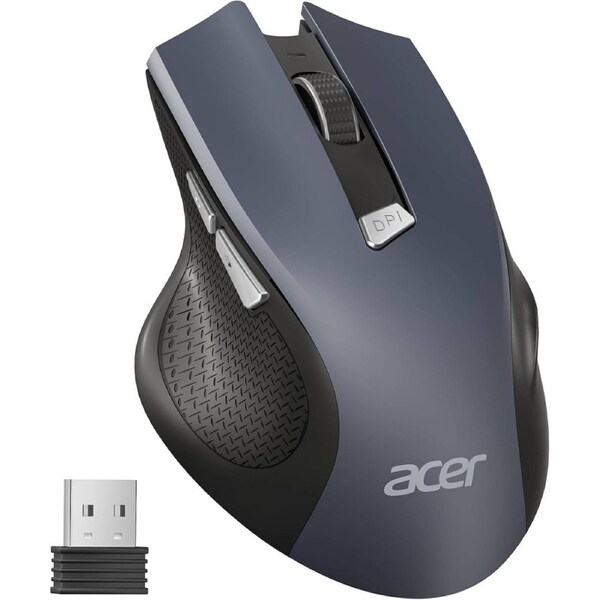 Acer Wireless Mouse for Computer, 6 Buttons, 1600 DPI Adjustable, Optical Tracked, Large Ergonomic Mouse Wireless with 2.4GHz USB Receiver, Compatible with Laptops, PC, Desktop, Windows