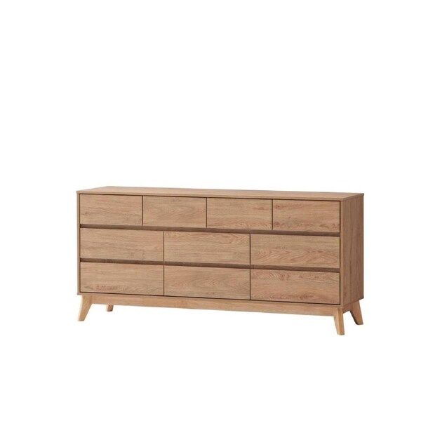Ariah Chest Tallboy Lowboy Dresser 10 Drawers Oak