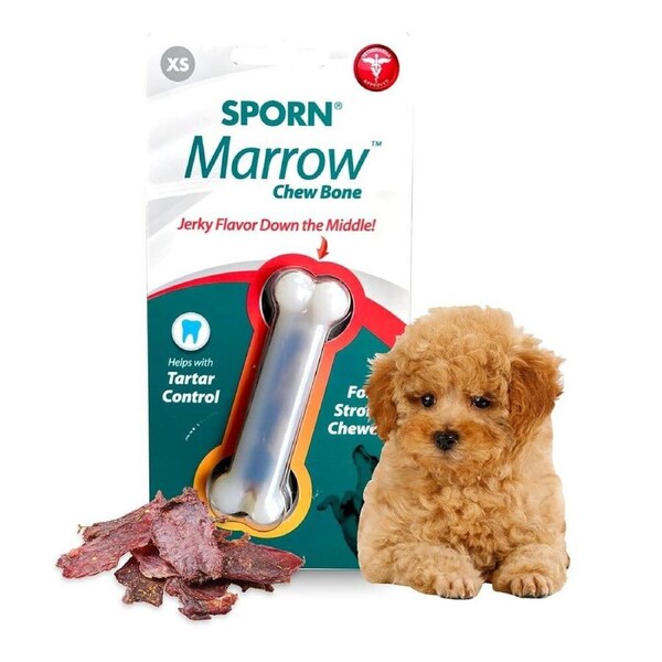 3 x SPORN Extra Small Jerky Flavour Marrow Chew Bone Dog's Toy - Dogs Over 13lbs