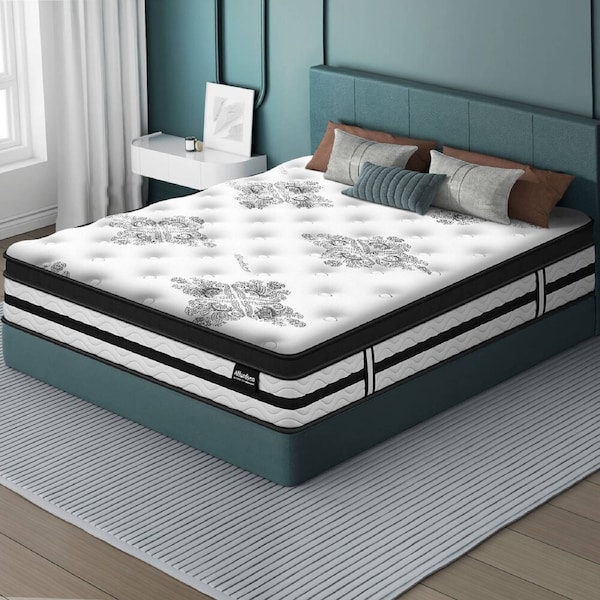 ALFORDSON Mattress Queen Bed 22CM Euro Top Spring Medium Firm