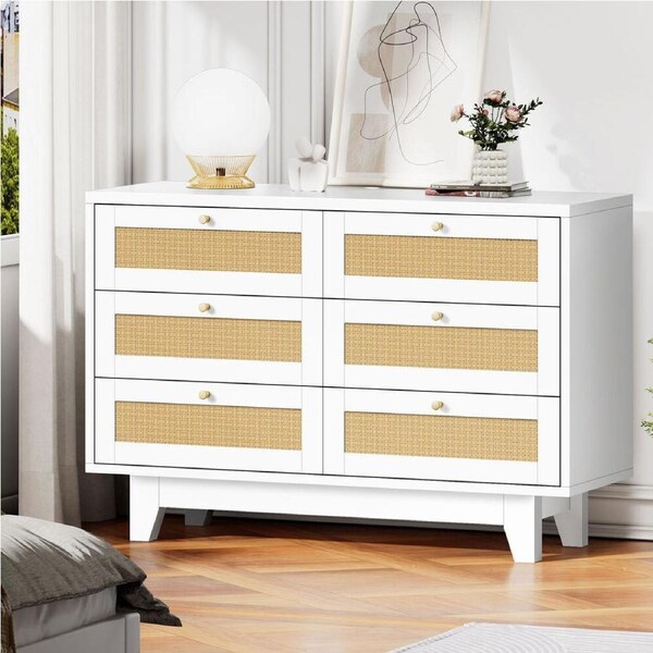 ALFORDSON 6 Chest of Drawers Storage Cabinet Dresser Rattan White