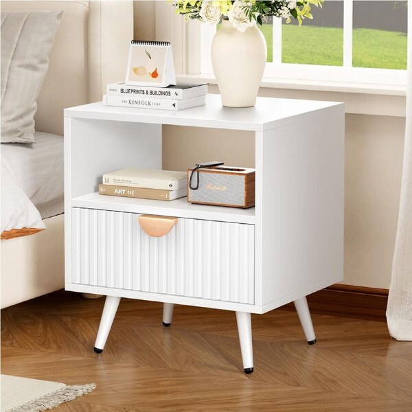 ALFORDSON Bedside Table 1 Drawer White