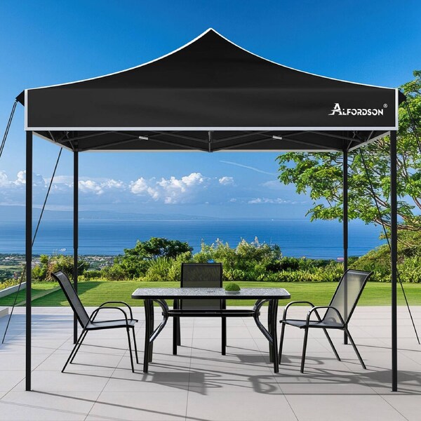 ALFORDSON Gazebo 3x3m Marquee 600D Oxford Folding Tent Black