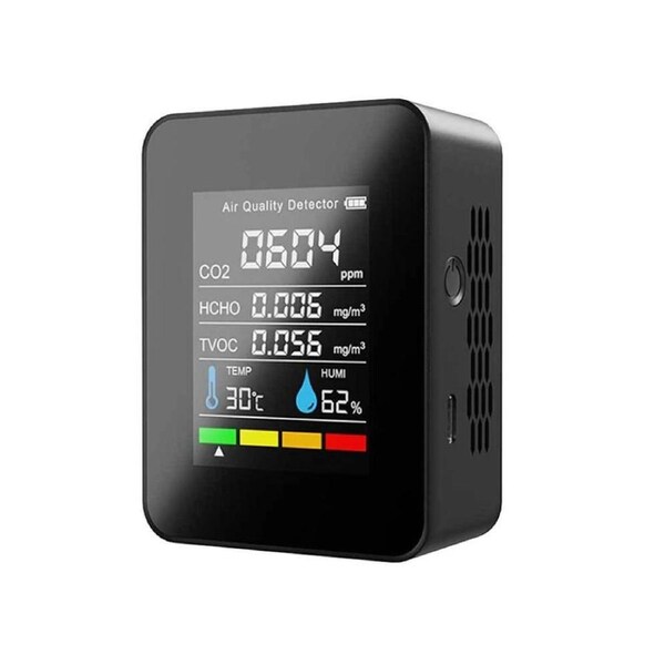 Digital LCD Air Quality Monitor TVOC CO2 Detector Temperature Humidity Meter