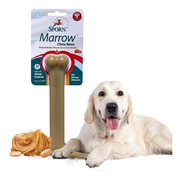 3 x SPORN&nbsp;Large Durable Peanut Butter Chew Bone Dog's Toy - Dogs Up to 46lbs