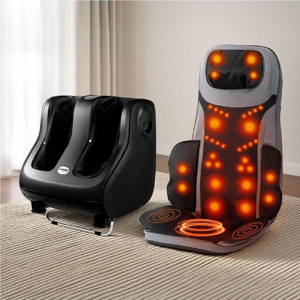 Livemor Full Back Massage Seat Cushion Heating With 360? Foot Massagers