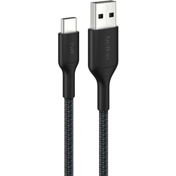 Belkin BoostCharge Pro Braided USB-A to USB-C Charging Cable 2m Black