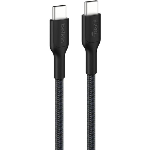 Belkin BoostCharge Pro 240W Braided USB-C to C Charging Cable 2m Black