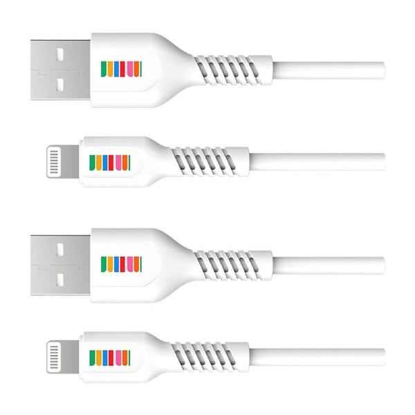 2PK Dull Co. USB-A to MFi Certified Lightning Charging Cable Apple Compatible 2m