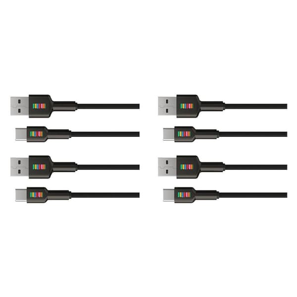 4PK Dull Co. USB-A to USB-C Braided Charging Cable W/ Metal Connectors 2m