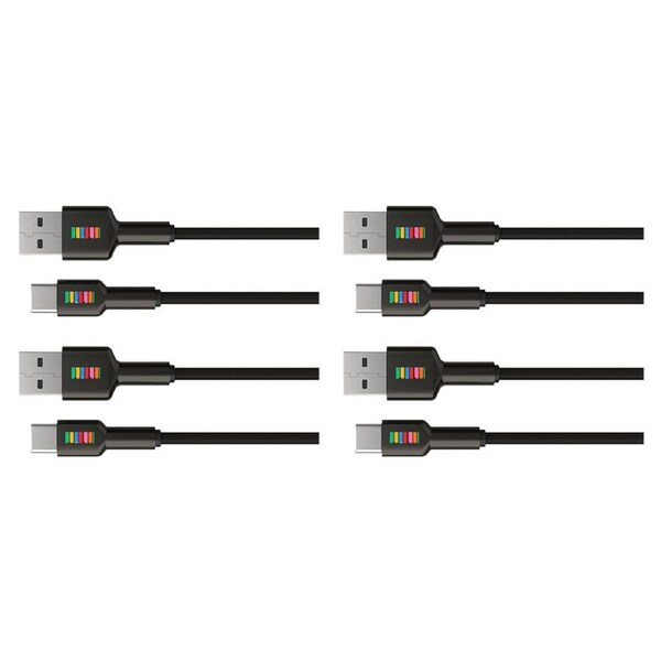 4PK Dull Co. USB-A to USB-C Braided Charging Cable W/ Metal Connectors 1m