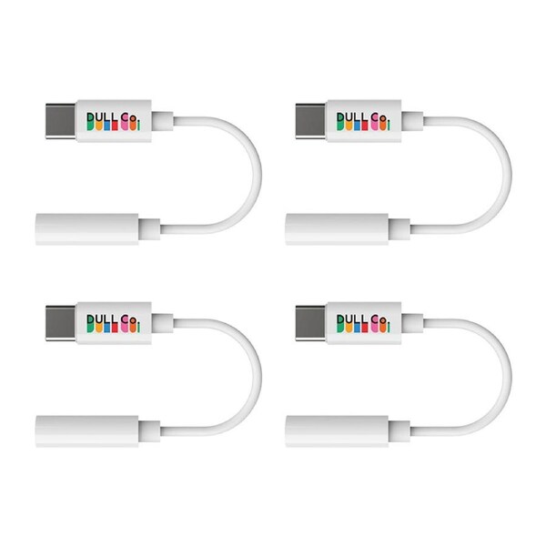 4PK Dull Co. USB-C to 3.5mm AUX Audio Headphone/Earphone Adaptor White