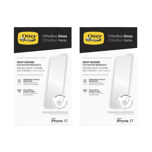 2PK OtterBox Mobile Phone Smartphone Screen Protector for iPhone 17 Glass