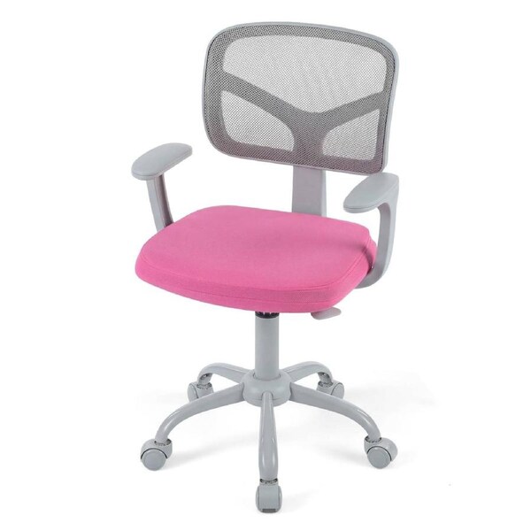 Giantex Ergonomic Kids Desk Chair w/Height Adjustment Armrests & Y-Shaped Back Support Swivel Mesh Study Chair w/Universal Wheels for Children Ages 3-10