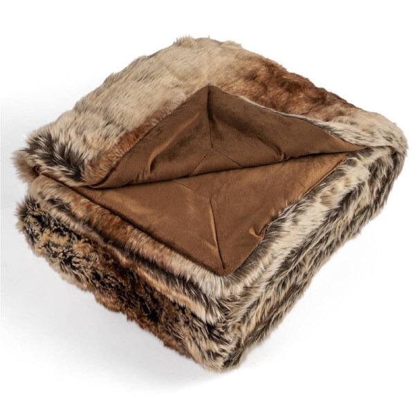 Giantex Luxury 760GSM Thick Plush Faux Raccoon Fur Throw Blanket Soft Fluffy & Cozy Faux Fur Blanket Oversized Chunky Warm Winter Blanket Perfect Gift