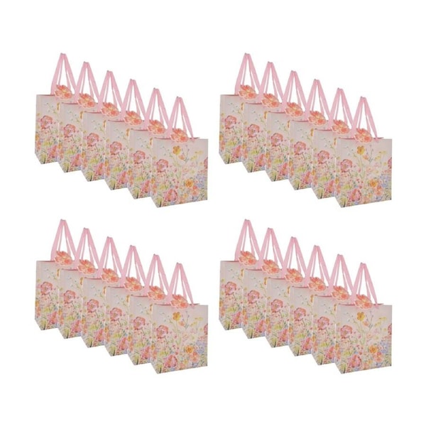 24PK Gibson Gifts Saffron Gift Bag Medium Party Supply Floral Theme