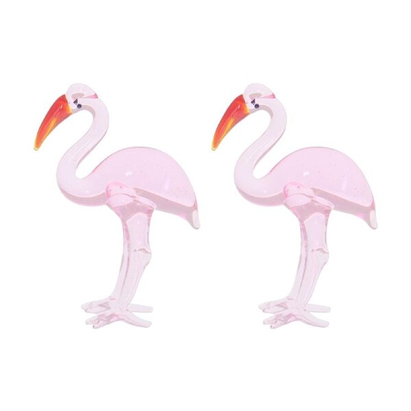 2PK Gibson Gifts Artisan Glass Flamingo Home Decoration Sculptures/Figurines