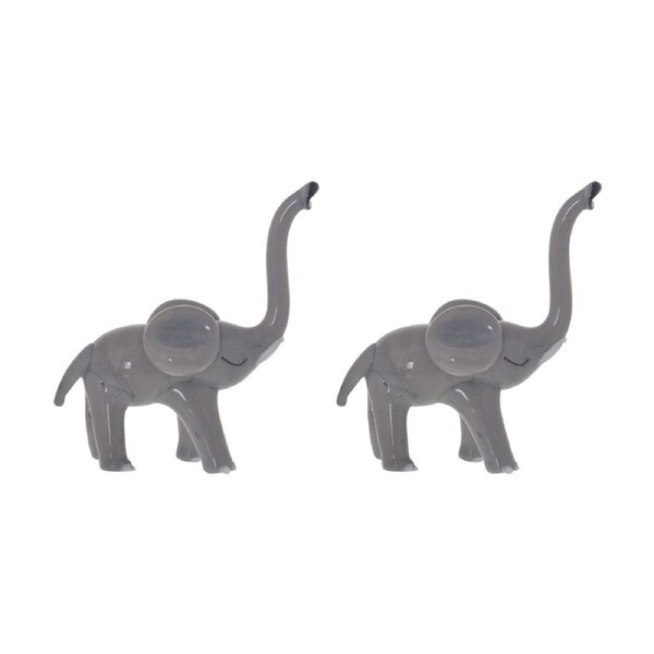 2PK Gibson Gifts Artisan Glass Elephant Home Decoration Sculptures/Figurines