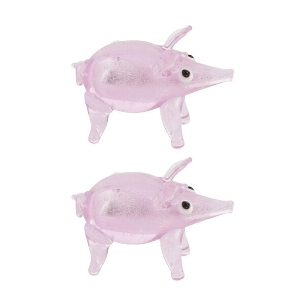 2PK Gibson Gifts Artisan Glass Pig Home Decoration Sculptures/Figurines