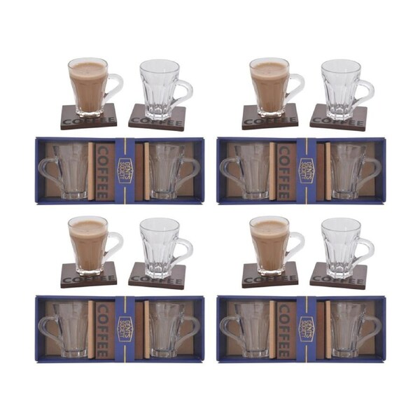 4x 2pc Gibson Gifts Gents Society Cup & Coaster Dinnerware/Serveware Kitchenware