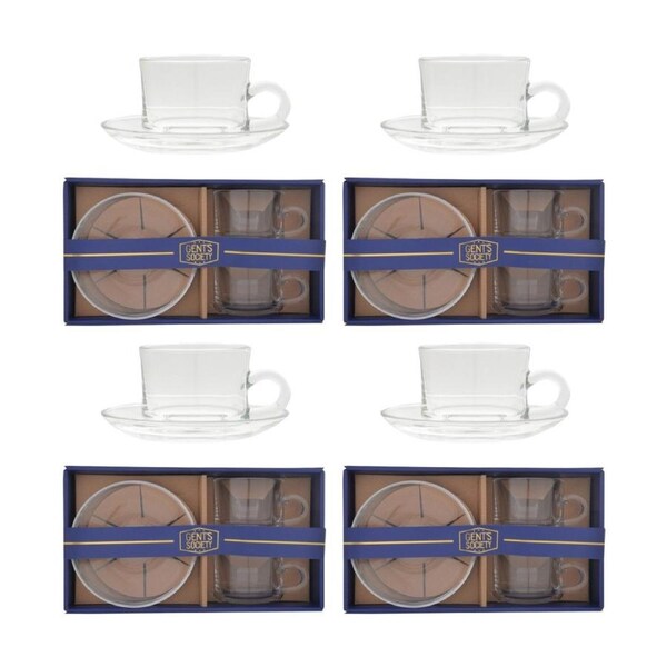 4x 2pc Gibson Gifts Gents Society Espresso Cup Dinnerware/Serveware Kitchenware