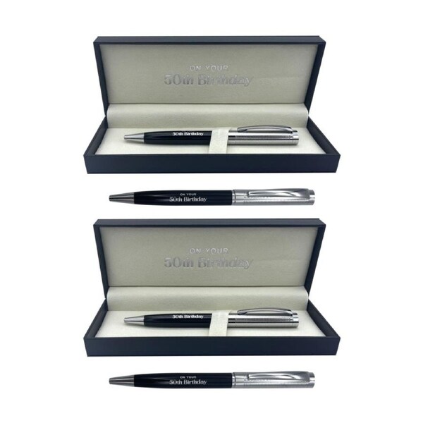 2PK Gibson Gifts 50th Birthday Pen Stationery Writing Instruments