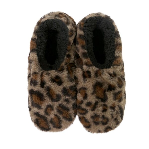 SnuggUps Women's Soft Slippers Leopard Caramel Small