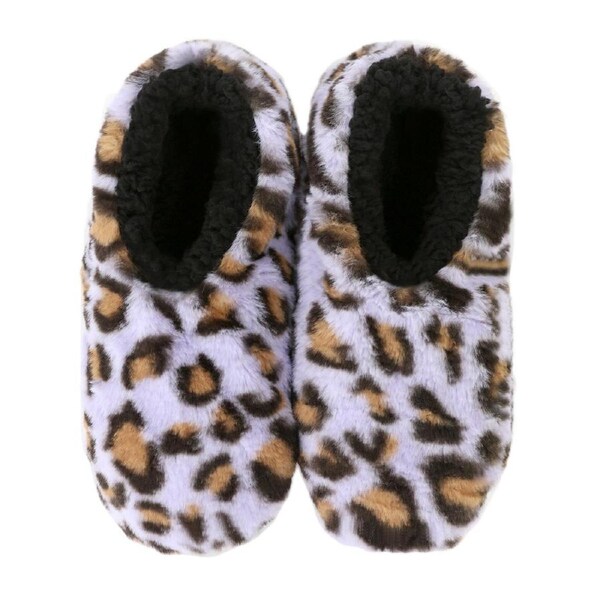 SnuggUps Women's Soft Slippers Leopard Lilac Large