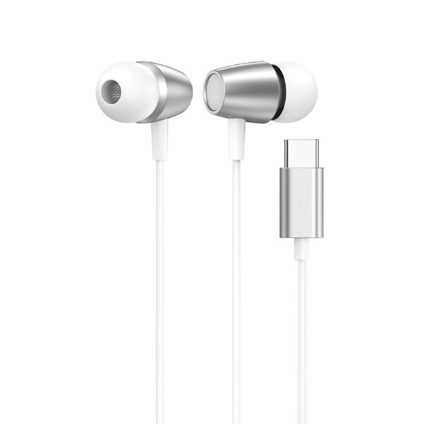 DULL Co. Wired Earphones with Microphone - With USB-C and Inline Track Controls - [DUAUSBU952WHI]