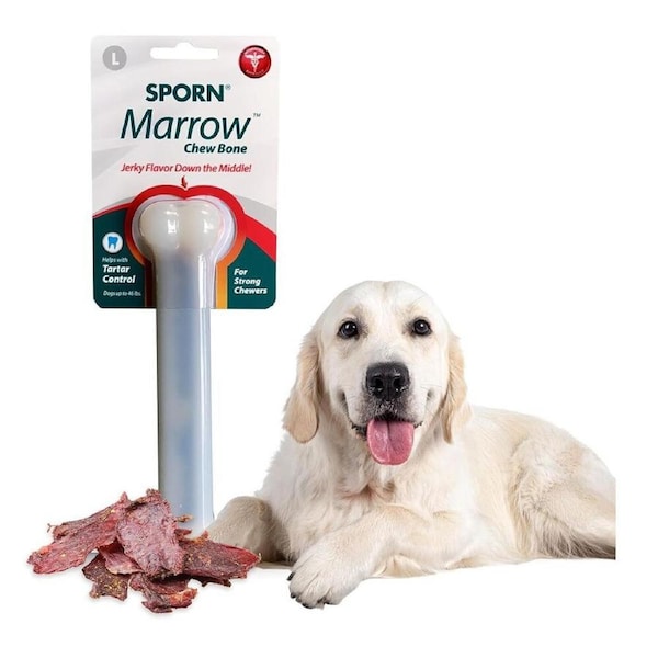 2 x SPORN&nbsp;Large Jerky Flavour Marrow Chew Bone Dog's Toy - Dogs Up to 46lbs