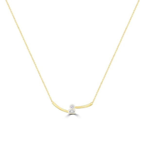 Diamond Necklace with 0.05ct Diamonds in 9K Yellow Gold
