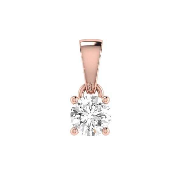 Diamond Solitaire Pendant with 0.50ct Diamonds in 18K Rose Gold - 18RCP50