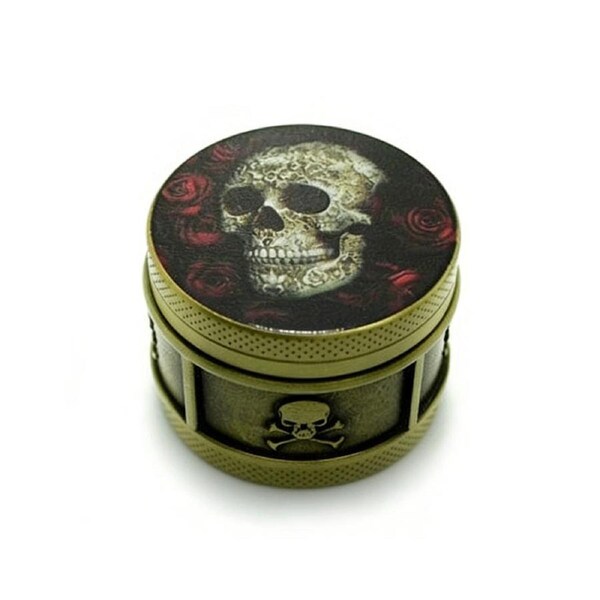 Ozoffer ASH Herb Grinder 3 Part Metal Assorted Skull Lid Design