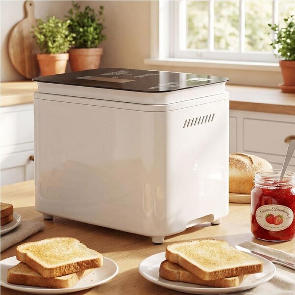 Advwin 2LB Bread Maker, Home Bakery Machine with 20 Programs & DIY Mode, 600W Bread Machine with Touch Glass Panel, LED Display, Fruit Nut Dispenser Reminder, 3 Loaf Sizes/Crust Colour
