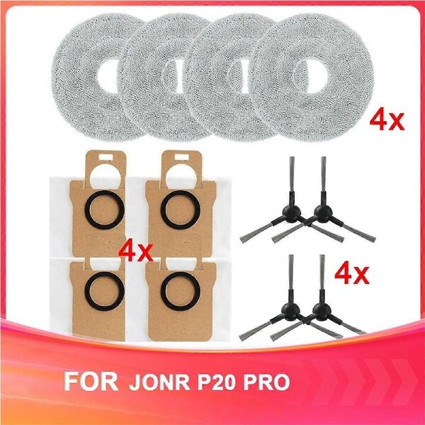 For JONR For P20 PRO Robot Wipes, Dust Bags, Side Brushes