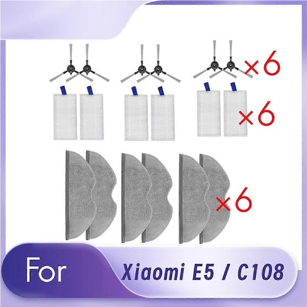 18 Pcs for Xiaomi E5 / C108 Sweeping Robot Accessories Cleaner Parts