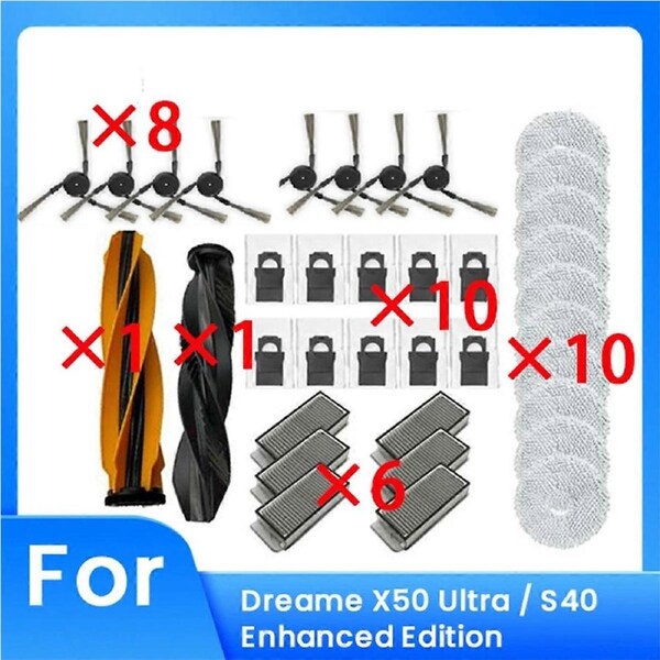 36 Pcs for Dreame X50 Ultra / S40 Cleaner Parts Main Side Brush