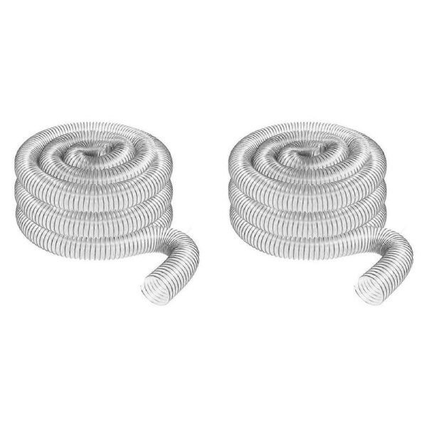 2pcs 2Inch OD 50mm Clear PVC Dust Collection Hose for Use with Dust Collectors with Ports. Ideal for Shop Vacuums