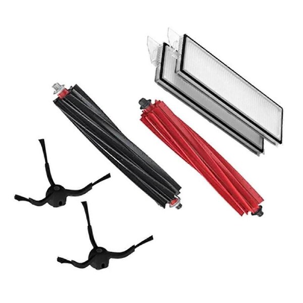 6PC Robot Vacuum Cleaner Double Roller Brush HEPA Filter Side Brushes