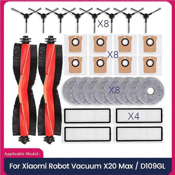 For Xiaomi Robot Vacuum X20 Replacement Parts Main Brush Side Brush