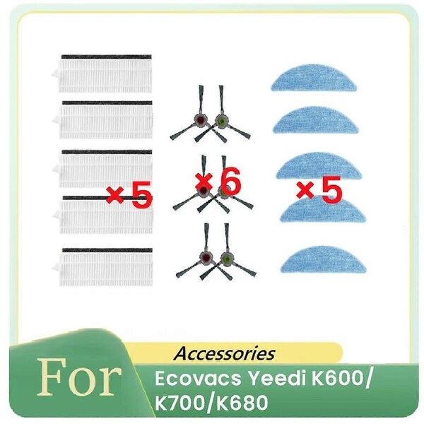 16 Pcs for Ecovacs Yeedi K600/K700/K680 Sweeping Robot Accessories