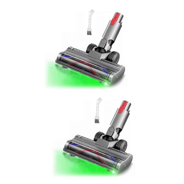 2X Direct Drive Brush Head for V7 V8 V10 V11 V15 Vacuum Attachment with LED Dust Detection for Carpet Floor Clean