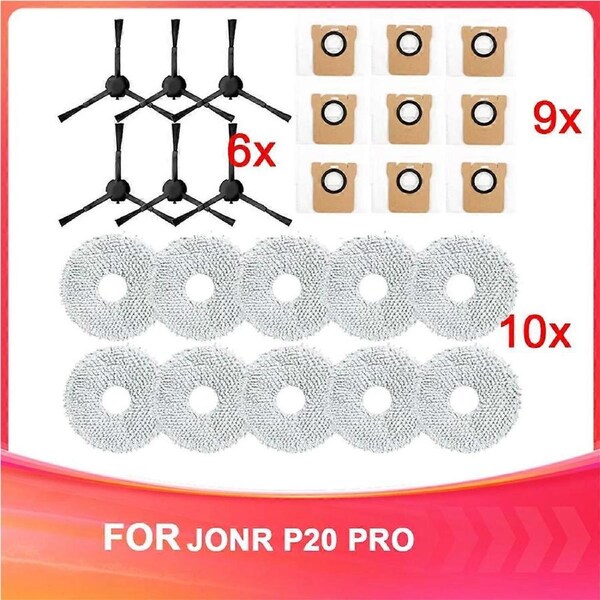 For P20 PRO Vacuum Side Brush/Mop/Dust Bag Replacement Kit