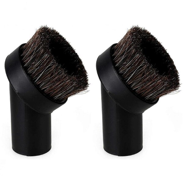 2pcs 32mm Round Dust Brush, Black Horse Hair 25mm Vacuum Cleaner Attachment Replacement