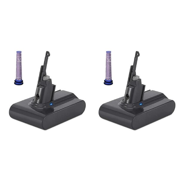 2X Replace V7 Battery Adapter+Pre-Filter 21.6V for V7 Animal/Extra/Mattress/Absolute/Trigger/Allergy