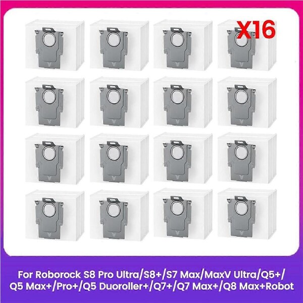 16PCS Dust Bags for Roborock S8 Pro Ultra/S8+ Vacuum Parts